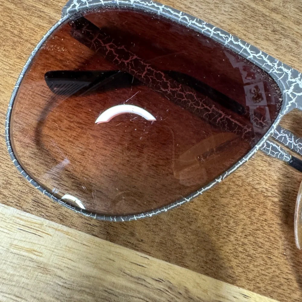 Vintage Jantzen Aviator Sunglasses Gray Crackle Frame Brown Lens Retro Unisex